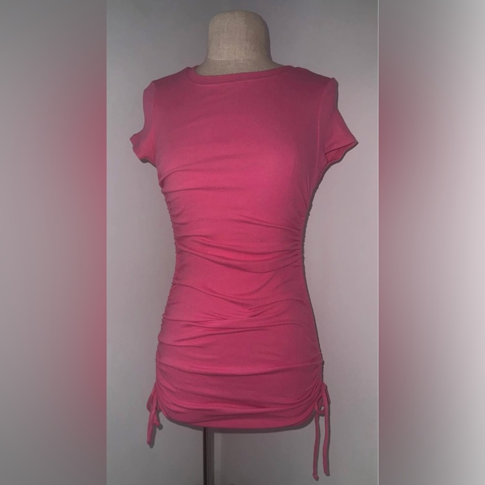 Garage: Pink Ruched Mini Dress